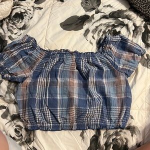 american eagle off the shoulder crop top